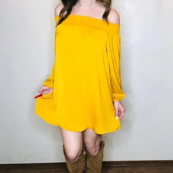knee length dresses for ladies Plus Size Open-Shoulder Mini Sweater Dress